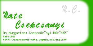 mate csepcsanyi business card